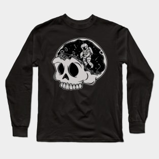 Astronaut Skull Brain Long Sleeve T-Shirt
